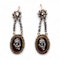 Downstairs at Grays: Fine pair of Georgian, Cut Steel and Cabochon Garnet drop earrings, with 15ct Yellow Gold (tested), fittings circa 1800. - image 4