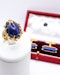 A very fine 14 ct. Yellow Gold Abstract Lapis Lazuli & Diamond Dress Ring Circa 1970. - image 4