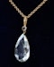 Downstairs At Grays: A fine 18ct. (tested), Yellow Gold  Pear Shaped Aquamarine Pendant, with Seed Pearl Bail. Circa 1905. - image 2