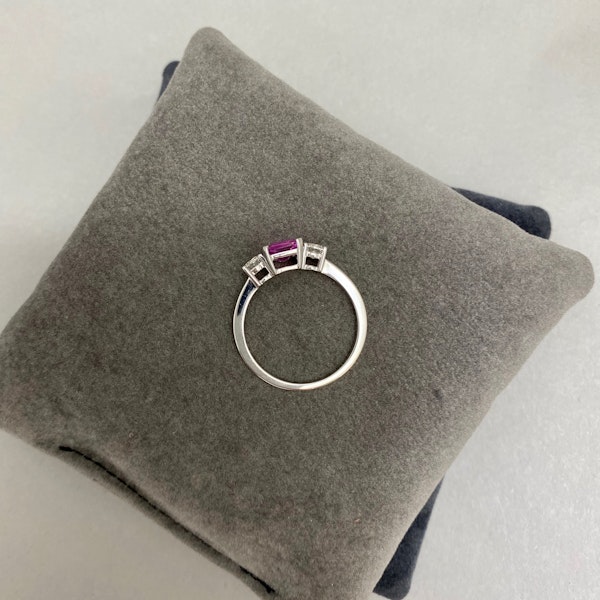 Pink Sapphire Diamond Ring in 18ct White Gold date circa 1970, SHAPIRO & Co since1979 - image 3