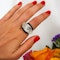 David Webb Rock Crystal, Diamond And Enamel Ring - image 4