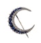 French Antique Sapphire Diamond and Silver Upon Gold Crescent Brooch, Circa 1890 - image 2