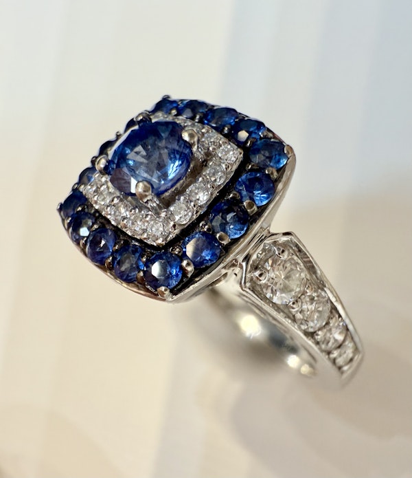 0.50ct Natural Blue Sapphire & 0.75ct Diamond Ring - image 2