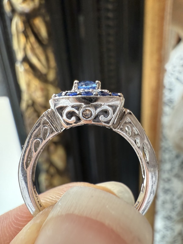 0.50ct Natural Blue Sapphire & 0.75ct Diamond Ring - image 5