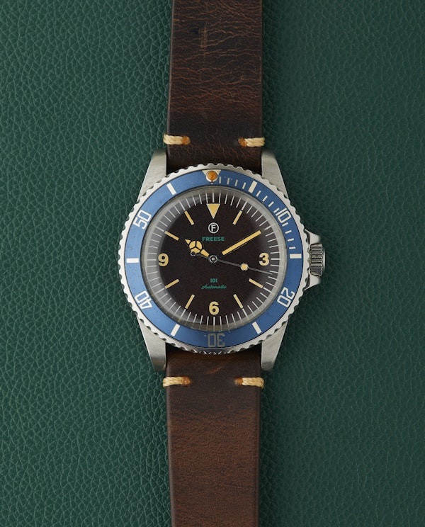 Freese 101 Dark Chocolate Dial Blue Bezel Simon Freese Watch - image 1