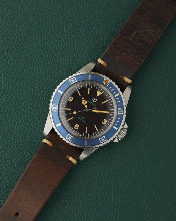 Freese 101 Dark Chocolate Dial Blue Bezel Simon Freese Watch - image 3