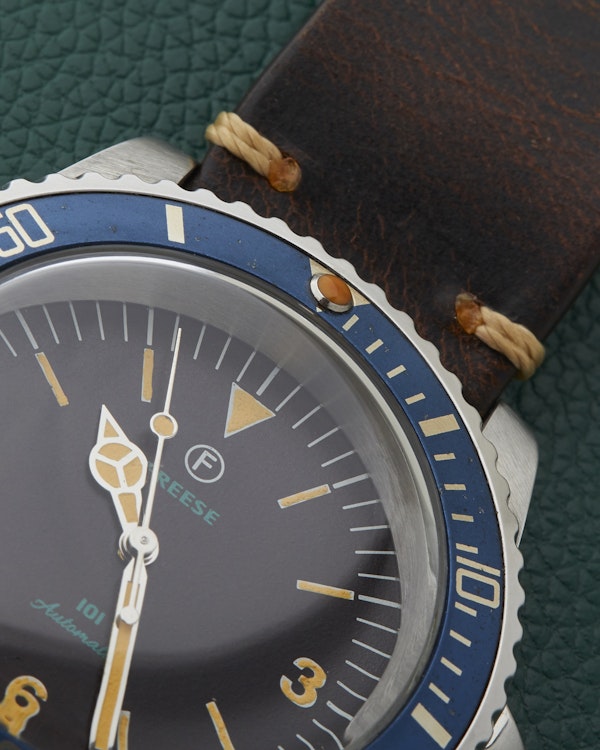 Freese 101 Dark Chocolate Dial Blue Bezel Simon Freese Watch - image 8