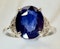 Platinum, 3.00ct Natural Blue Sapphire & Diamond Ring - image 1