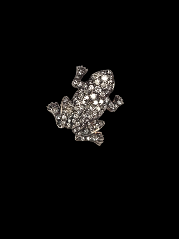 Antique diamond frog brooch SKU: 8238 DBGEMS - image 1