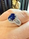 3.05ct Natural Blue Sapphire & 0.49ct Diamond Ring - image 4