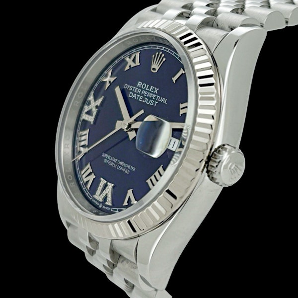 ROLEX DATEJUST 36 PURPLE ROMAN VI & IX DIAMOND FULL SET 2020 UK PAPERS - 126234-0021 - image 2