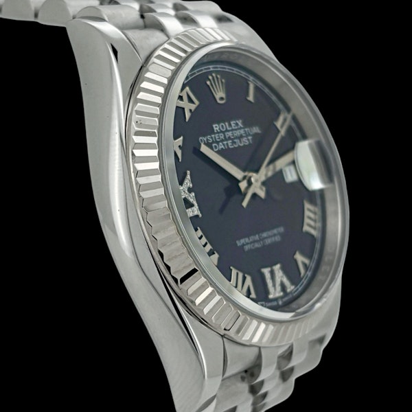 ROLEX DATEJUST 36 PURPLE ROMAN VI & IX DIAMOND FULL SET 2020 UK PAPERS - 126234-0021 - image 3