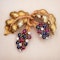 Downstairs at Grays: A very fine Ruby, Sapphire & Diamond Vine Brooch set in 18 carat White & Yellow Gold, Circa 1950 - image 1