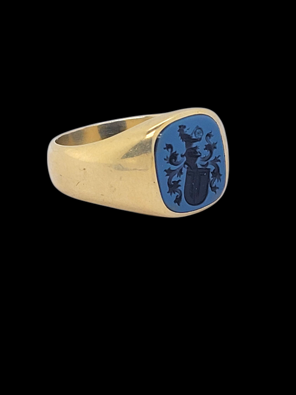 Banded agate intaglio signet ring SKU: 8266 DBGEMS - image 4