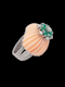 1960's angels kindly coral and emerald ring SKU: 8263 DBGEMS - image 1