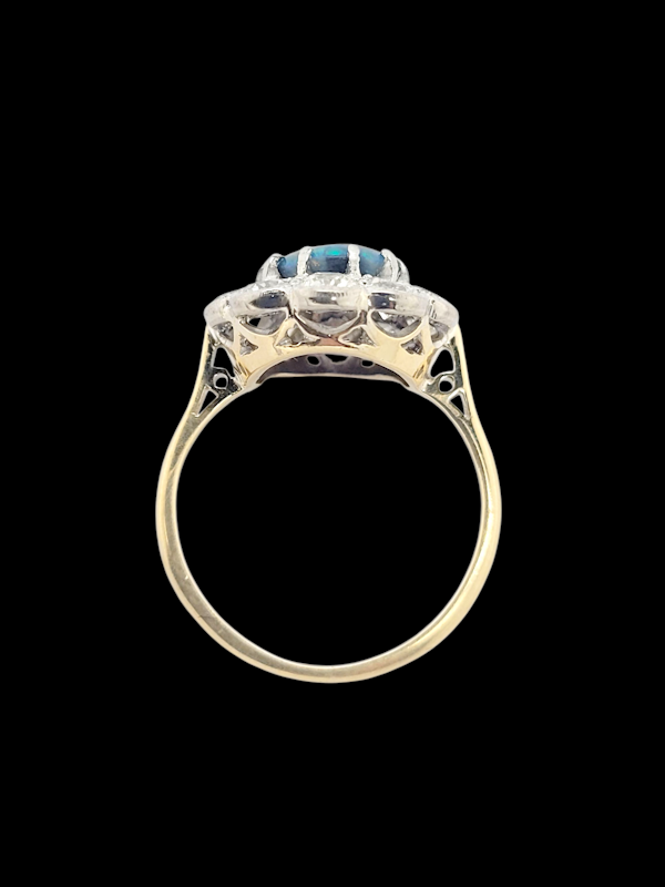 Antique black opal and old cut diamond cluster ring SKU: 8262 DBGEMS - image 3