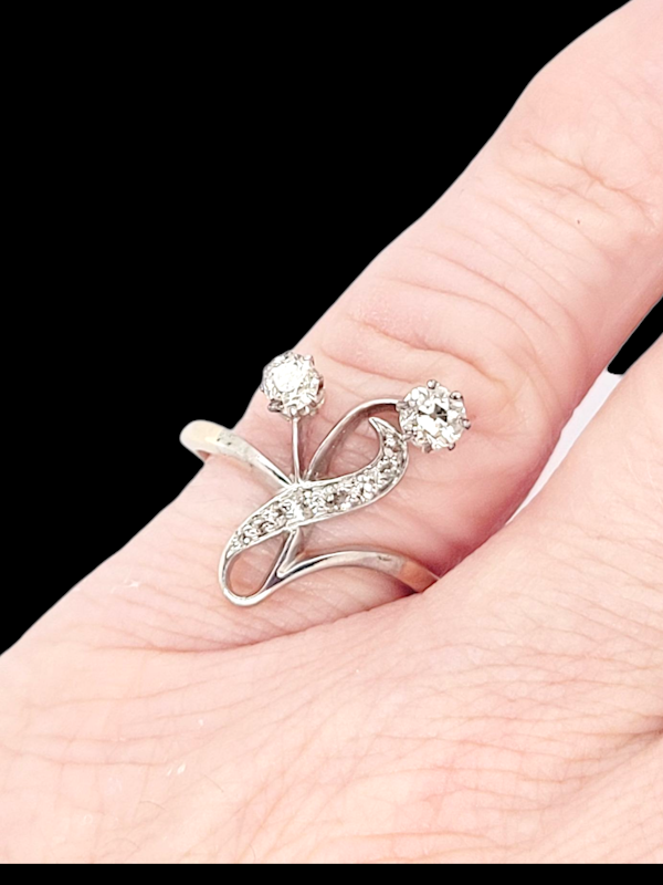 Art nouveau floral diamond ring SKU: 8260 DBGEMS - image 3