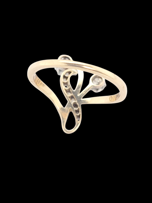Art nouveau floral diamond ring SKU: 8260 DBGEMS - image 2