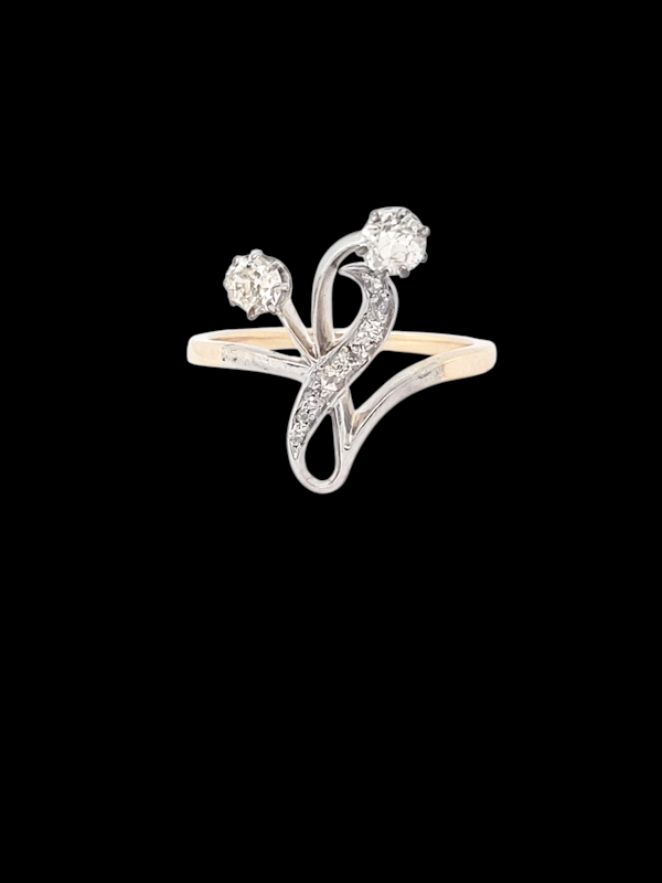 Art nouveau floral diamond ring SKU: 8260 DBGEMS - image 1