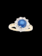 Antique sapphire and diamond cluster engagement ring SKU: 8259 DBGEMS - image 2