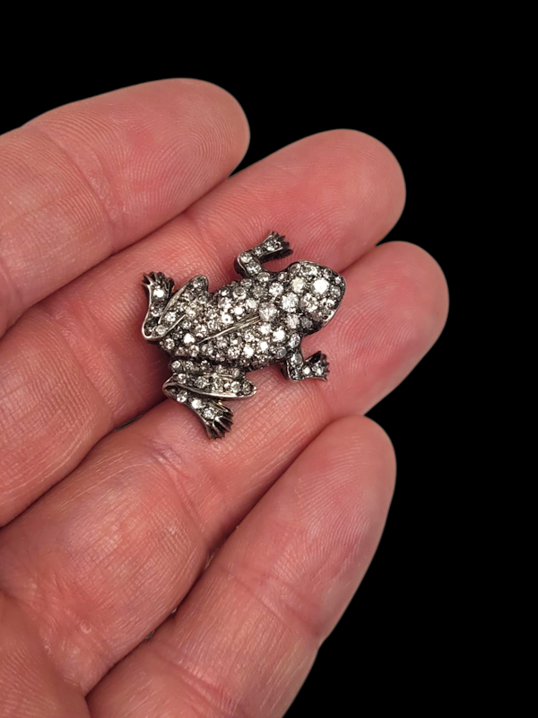 Antique diamond frog brooch SKU: 8238 DBGEMS - image 2
