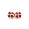 18k gold Burmese ruby 4heart clover esrrings - image 1