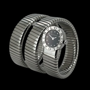 BVLGARI TUBOGAS STAINLESS STEEL DIAMOND DIAL BB 19 1TS FULL SET 2009