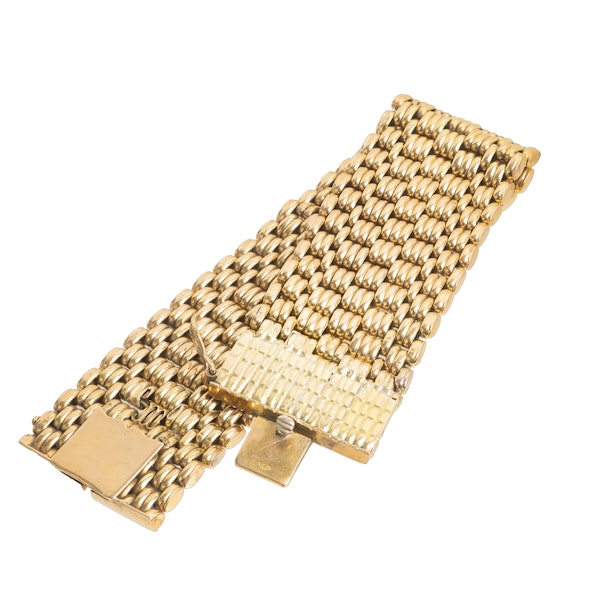 Wide Link 18ct Gold Bracelet | Italy c1960s - image 2