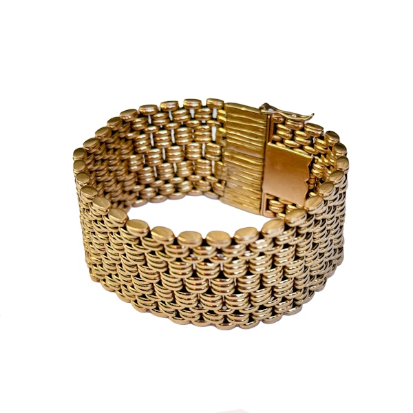 Wide Link 18ct Gold Bracelet | Italy c1960s - image 3