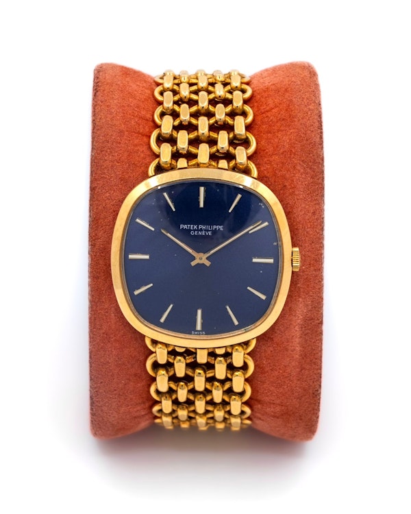 1970 Patek Philippe Golden Ellipse 3544/2 - Factory Blue Dial 18k Yellow Gold Rare Vintage Jumbo Mechanical - image 4