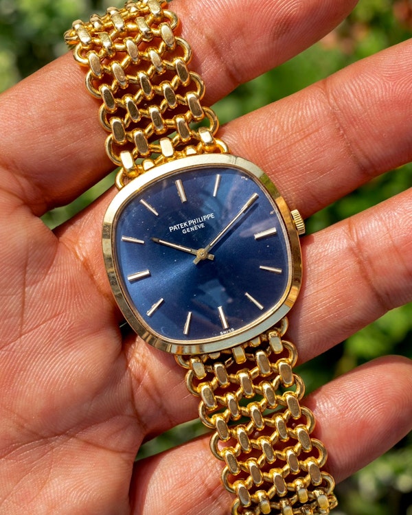 1970 Patek Philippe Golden Ellipse 3544/2 - Factory Blue Dial 18k Yellow Gold Rare Vintage Jumbo Mechanical - image 1