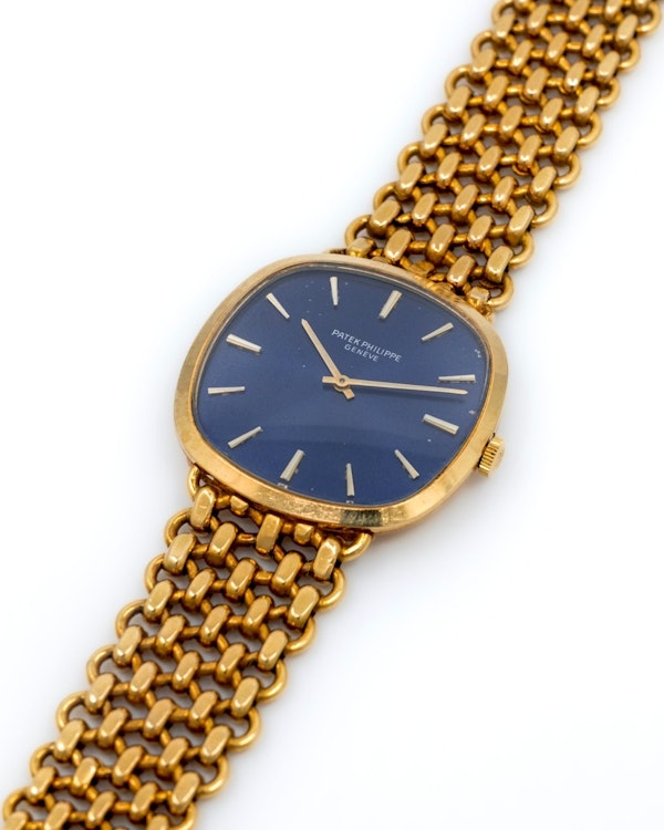 1970 Patek Philippe Golden Ellipse 3544/2 - Factory Blue Dial 18k Yellow Gold Rare Vintage Jumbo Mechanical - image 9