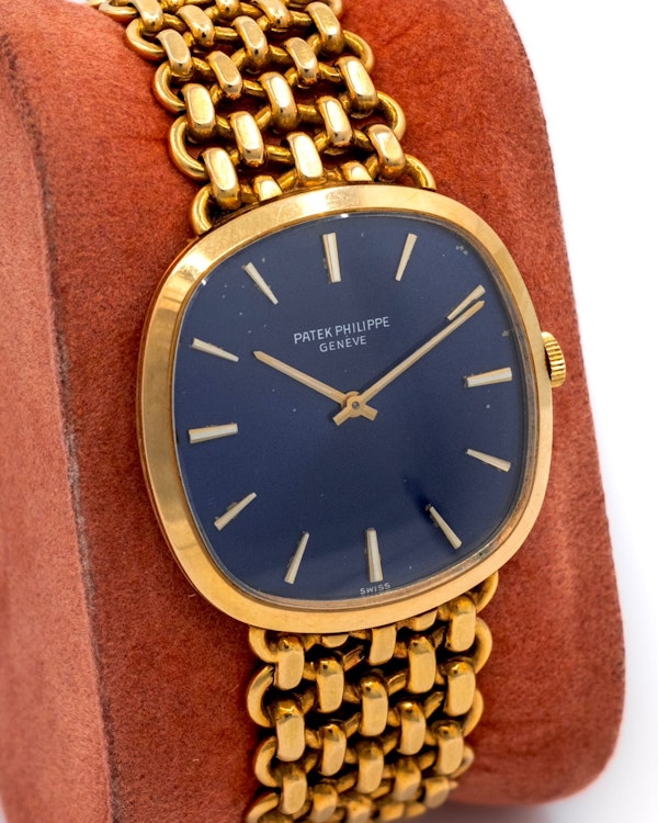 1970 Patek Philippe Golden Ellipse 3544/2 - Factory Blue Dial 18k Yellow Gold Rare Vintage Jumbo Mechanical - image 5