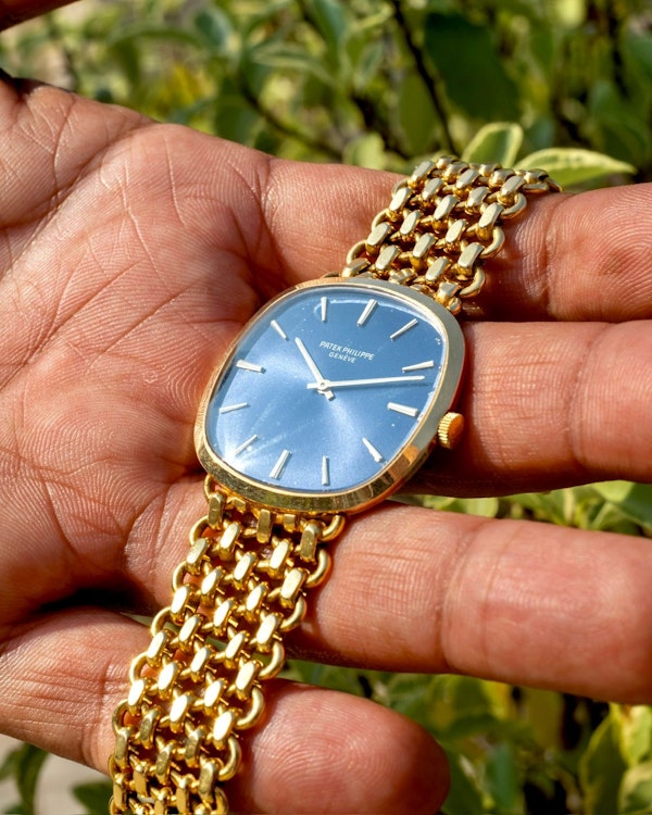 1970 Patek Philippe Golden Ellipse 3544/2 - Factory Blue Dial 18k Yellow Gold Rare Vintage Jumbo Mechanical - image 2