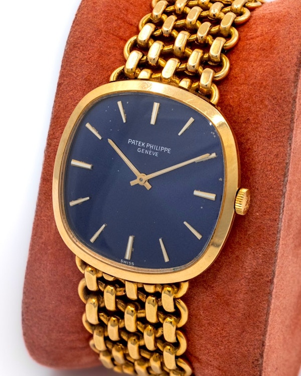 1970 Patek Philippe Golden Ellipse 3544/2 - Factory Blue Dial 18k Yellow Gold Rare Vintage Jumbo Mechanical - image 6
