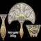 MAGNIFICENT GOLD, ART-NOUVEAU GEM SET HAND FAN, - image 1