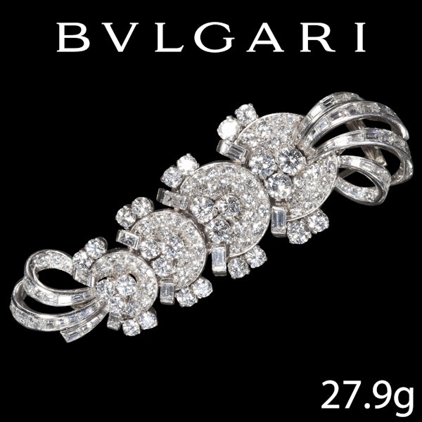 BVLGARI, MAGNIFICENT ART DECO (PRE 1934) DIAMOND CLIP BROOCH - image 1