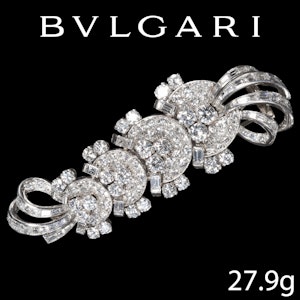 BVLGARI, MAGNIFICENT ART DECO (PRE 1934) DIAMOND CLIP BROOCH