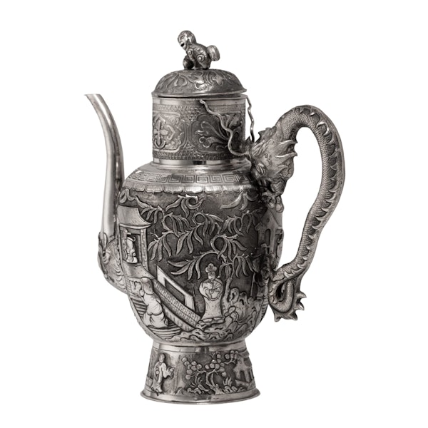 Straits Chinese Solid Silver Wine Ewer, 19th century - image 2