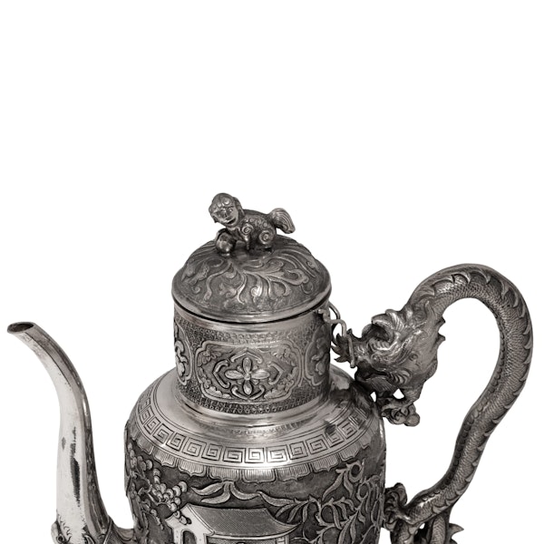 Straits Chinese Solid Silver Wine Ewer, 19th century - image 5