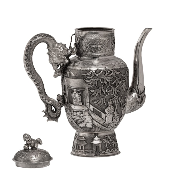 Straits Chinese Solid Silver Wine Ewer, 19th century - image 3