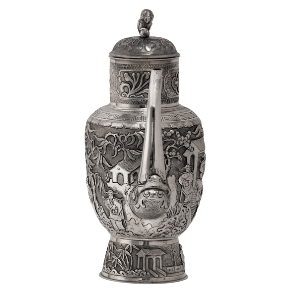Straits Chinese Solid Silver Wine Ewer, 19th century - image 4