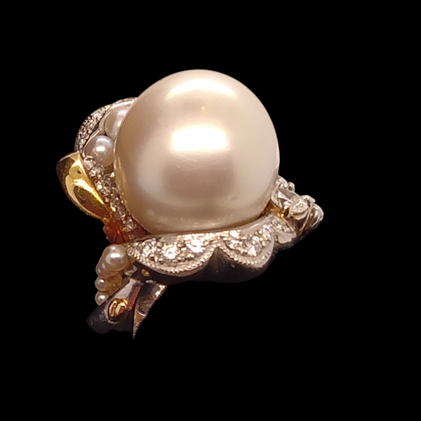 South Sea Pearl and Diamond Ring - image 3