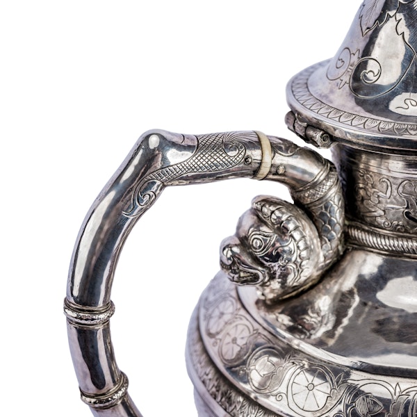 Vietnamese (French Cochinchina) Four Piece Solid Silver Tea Set, 19th century - image 9