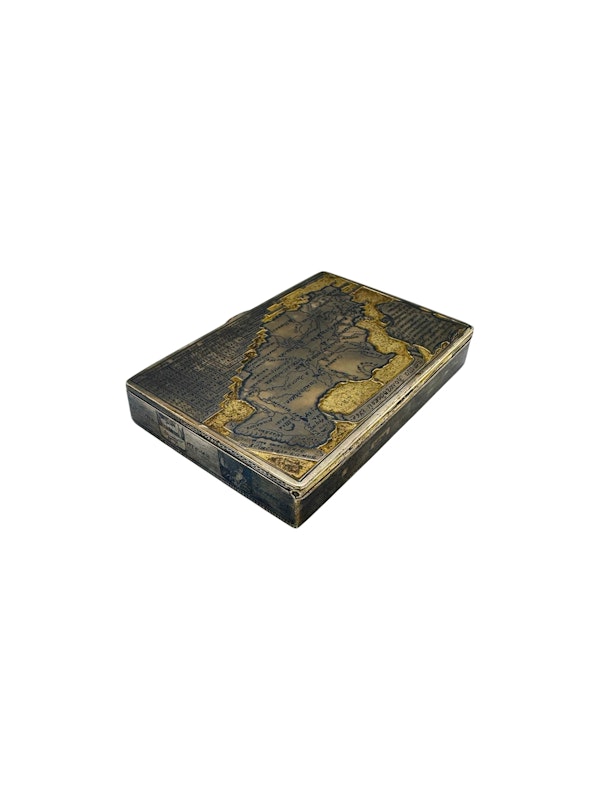 Russian silver gilt and niello map snuff box, Vologda, 1838. - image 2