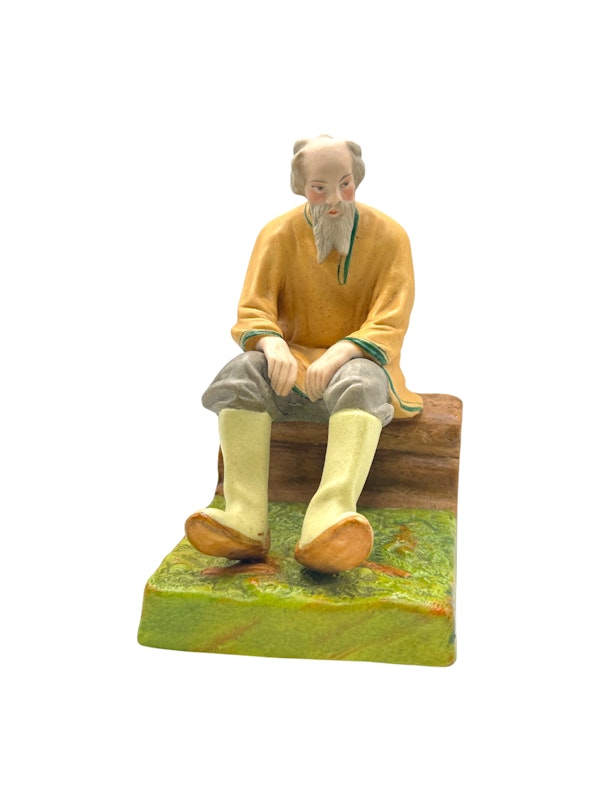 Russian porcelain figure of an old man sitting by Dimetrov Factory after famous gardener producer, c1930s. - image 5