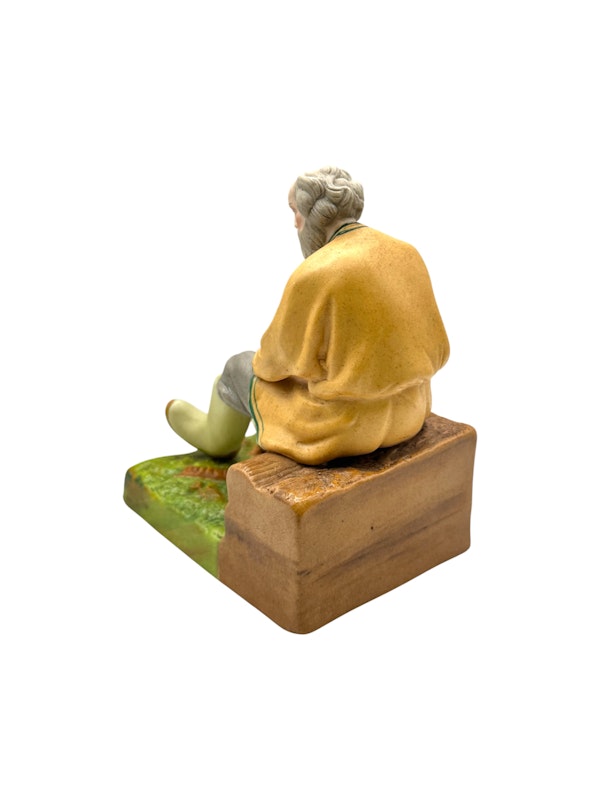 Russian porcelain figure of an old man sitting by Dimetrov Factory after famous gardener producer, c1930s. - image 3