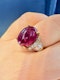 6.70ct Natural Cabochon Ruby & 0.57ct Diamond Ring. - image 3