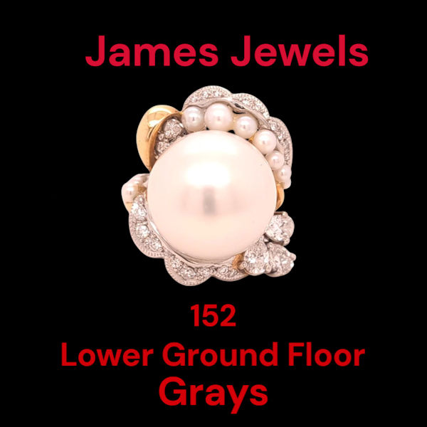 South Sea Pearl and Diamond Ring - image 7
