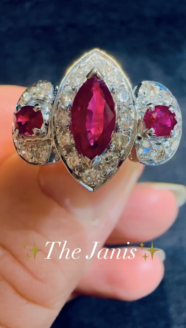 0.80ct Natural Ruby & 1.00ct Diamond Ring - image 6